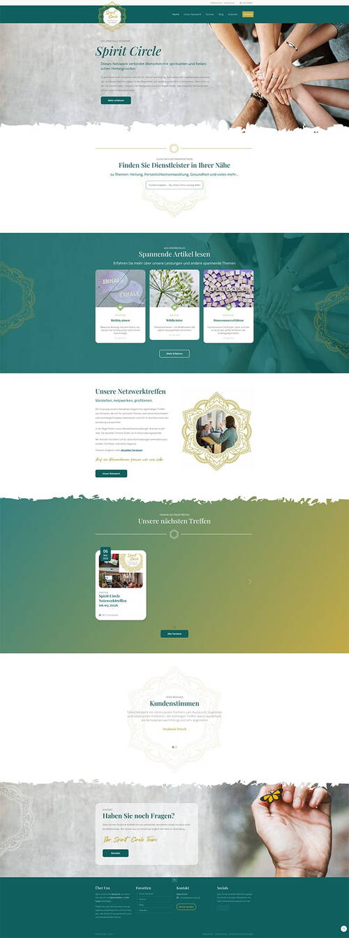 Darstellung der Website von Spirit Circle.